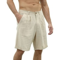 Ljeto tvrdo momak muške posteljine povremene kratke hlače za plažu pamučne klasične ljetne šorc sa tipkama