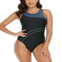 Beiwei Women kupaći suits blok u boji Jedan kupaći kostim bez rukava Brzi kupaći kostimi za vrat Dame