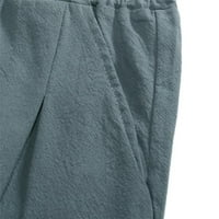 Hvyesh Muške kratke hlače Ležerne prilike, čvrsti džep elastični struk ravne polovine Hlače hlače lagane