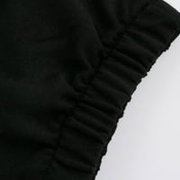 Ženske plus veličine Pant modne ležerne čvrste elastične struine pantalone duge ravne hlače crne 6