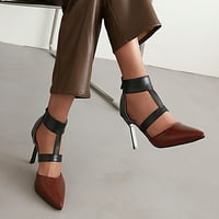 FESFESFES SLANDALS za ženske cipele nazad Zip gležnjače Sandale super visoke potpece na šiljastom nogu