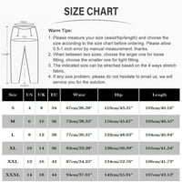 FeternalFashion ženski visoki struk povremeni ispis labavih elastičnih struka dvostruke džepne hlače