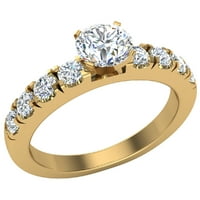Zaručni prstenovi za žene - okrugli sjaj 18k zlata 1. CT Gia certifikat
