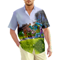 FNNYKO muškarci i dječaci Havajski majice Univerzitet Monster Casual Shortsleeve Dugme-dolje Havajske