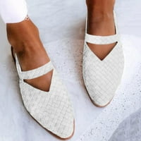 Sandale o klirensu, ljetne sandale Ženske šiljaste ravne cipele tkale casual cipele s čvrstim udobnim