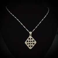 Fino srebrna piramida Privjesak Dijamantna ogrlica ručno rađena originalna srebrna srebra
