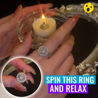 Prsten spin - zlatni kristalni anksiozni reljefni prsten