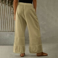 Ženske hlače Pamuk Dugi visoki struk labavi džepovi pantalone za žensko
