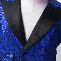 MSEMIS Kids Boys Shiny Sequin odijelo Jakne Party Blazer Dance Tuxedo Kostim sa šeširom, veličina 6-