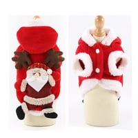 Jiaroswwei Winter Elk Santa Claus Hoodie Božićni kućni ljubimac Coral Fleece odjeća za odjeću