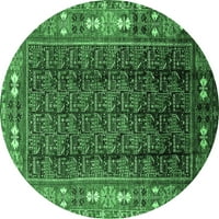 Ahgly Company u zatvorenom okruglom orijentalnom smaragdnom tepihe zelene industrijske oblasti, 6 'krug
