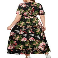 Abtel Women sandress cvjetni print plus veličina duga haljina prevelike ljetne haljine maxi haljine