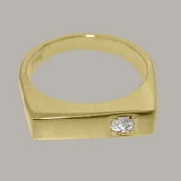 Britanci izrađeni zapanjujući 9k žuti zlatni prirodni dijamantni prsten za dijamant - Veličine opcije