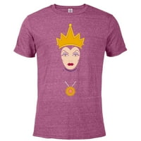 Disney Villains Zli kraljica Big Face Majica - Pomiješana majica kratkih rukava za odrasle - prilagođeno-bobica