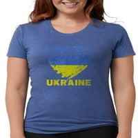 Cafepress - Ukrajinski ljubavnik I stojim sa ukrajinskim srčanim majicama - Womens Tri-Blend majica