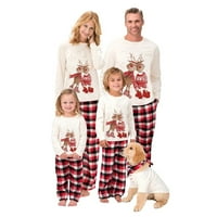 Yilvust Božićna porodica Pajamas Holiday Christma Pajama Porodica Podudaranje PJS Podesite spavanje Elk Xmas Jammies