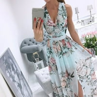 Ljeto plus veličina Midi haljine za ženska modna casual u Engleskoj labavi bez rukava s rukavama V-izrez dress haljine na plaži na plaću
