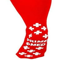 Primemed XXXL klizanje papučasta čarape - jednogasno crveno - ekstra široke bariatrijske terije