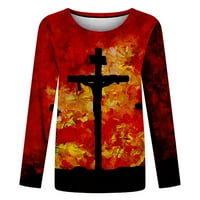 Honeeladyy ponude Žene Isus vjerna hrišćanska majica Vintage ulje slikarstvo Art Cross grafički bluza