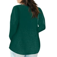 Cuhas bluze za žene moda plus veličine casual dugih rukava okrugla gradijentna majica sa džepovima Ženske