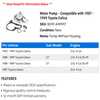 Vodena pumpa - kompatibilna sa - Toyota Celica 1998