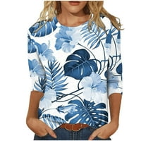 Ovecza ženski vrhovi i bluze s rukavima snimke Slim Fit Tropical Majice za majice za vuču za žene Trendi