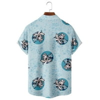 Muške kratke rukave Havajske košulje Božić Disney Lilo i majica za ubod, majica s tipkama Kawaii ljetna