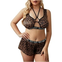 Seksi donje rublje za žene Ženska moda Plus Veličina Leopard Print Sling Sexy Donje rublje Čipka