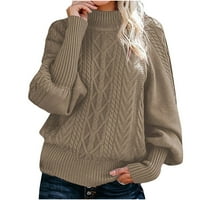 Voncosov ženski lagani džemper Novi dolazak - dugi rukav CREW CACT FIT FIT Plint pulover u boji