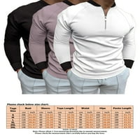 WRCNOTE MENS s dugih rukava Crta majica + hlače odijela Slim Fit Trčanje Prednji zip jogger setovi čvrste