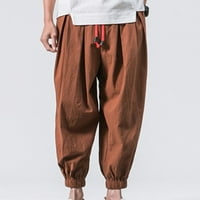 Muške hlače za čišćenje muškaraca Ležerne prilike sa čvrstim modnim tether-om labave gamaše harema pantalone