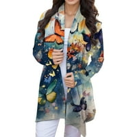 Ženski kardigani Dressy Casual Labavi ispisani Jesenski dugih rukava gornja modna gornja jakna