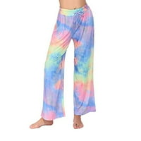 Žene pužama 13,00 USD, tie-boje printova udobne pidžame široke pantalone za noge duge joge hlače žene za spavanje ubojnje rublje veličine 2xl