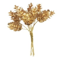 Zlatne umjetne lažne listove eukaliptus svilene cvijeće Xmas vijenac Decor Novo B4X1