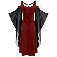 Clearsance Ljetne haljine za ženski rukav A-line Mini moda Halter puna putna haljina crvena 5xl