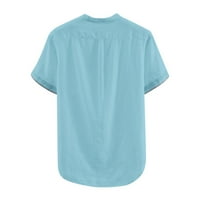 pgeraug muška majica Baggy čvrsta pamučna posteljina kratki rukav plus veličina t vrhovi bluza polo