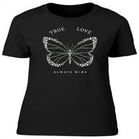 Prava ljubav uvijek osvaja majicu leptira za žene - MIMAGE by Shutterstock, ženska X-velika