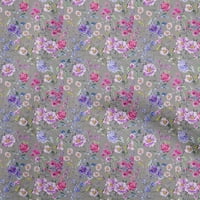 Onuone svilena tabby siva tkanina Floralja šivaće materijal za ispis tkanine sa dvorištem širom