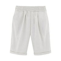 Tking modni ženski ljeti plus veličine Bermuda kratke hlače casual labave hlače sa džepovima bijeli