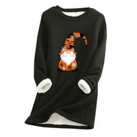 Zunfeo Halloween majice za žene Flece Flece - Ležerne prilike dugih rukava Halloween Print Pulover Loot
