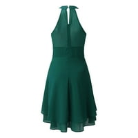 Ženske haljine Žene Ljeto Ležerne prilike Solid Halter Butter Chifton Splice Line Haljine za žene Green