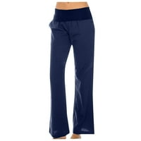 Absuyy casual pantalone za žene Ljeto tiskanje casual labavo visoko struk modne atletske hlače plave veličine xl