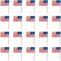 Drveni dekor USA Američki koktel čačkalice Četvrti jul Dekoracija zastava, viljuškari za zastavu Američke