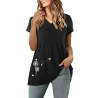Ženske vrhove kratkih rukava Bluze Regularne fit T majice Pulover Tees vrhovi grafički ispis T-majice