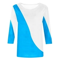 Giligiliso Clearence Žene Ljetni vrhovi labavi fit tiskani labavi majica Srednja rukava Bluza Okrugli