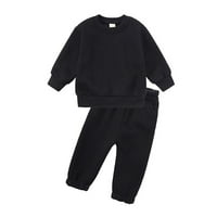 Sodopo Baby Boy Girl Soded Collect Fall odjeća Toddler rebrasti ovratnik dugih rukava pulover posade
