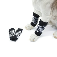 Jiaroswwei set zimskih čarapa za pse za pse ZEBRA leopard točkice Ispiši neklizaju
