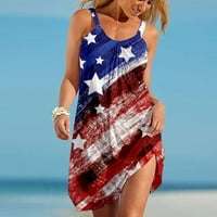 Gaecuw USA haljina haljina američka zastava odjeća modna casual okruglica za slobodno vrijeme i zabavu