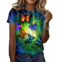Tapsier Women Ljeto cvjetne tiskane majice kratki rukav Tee Tops bluza XL