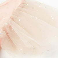 Dječja djevojka haljina s dugim zvezdicama od tiskane bez rukava ružičasta 12Y-13y